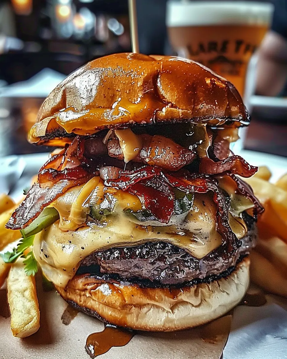 Irish Pub Burgers: Juicy Turkey Bacon and Chicken Ham Delight