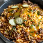 One-Pot Cheeseburger Orzo Skillet