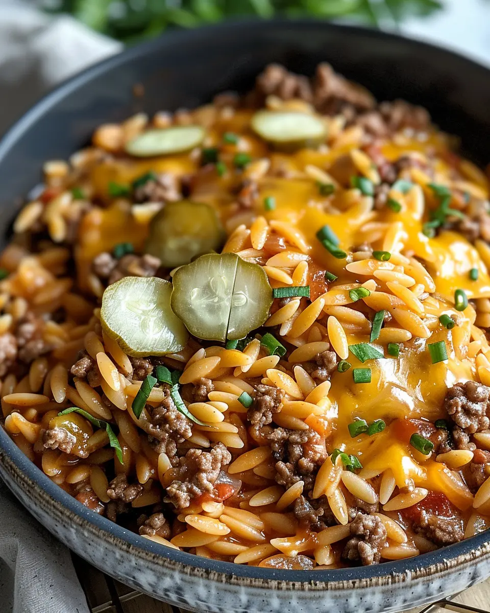 One-Pot Cheeseburger Orzo: A Juicy Family Favorite Recipe