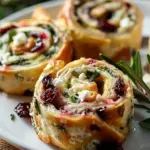 Easy Christmas Cranberry Feta Pinwheels Party Appetizer