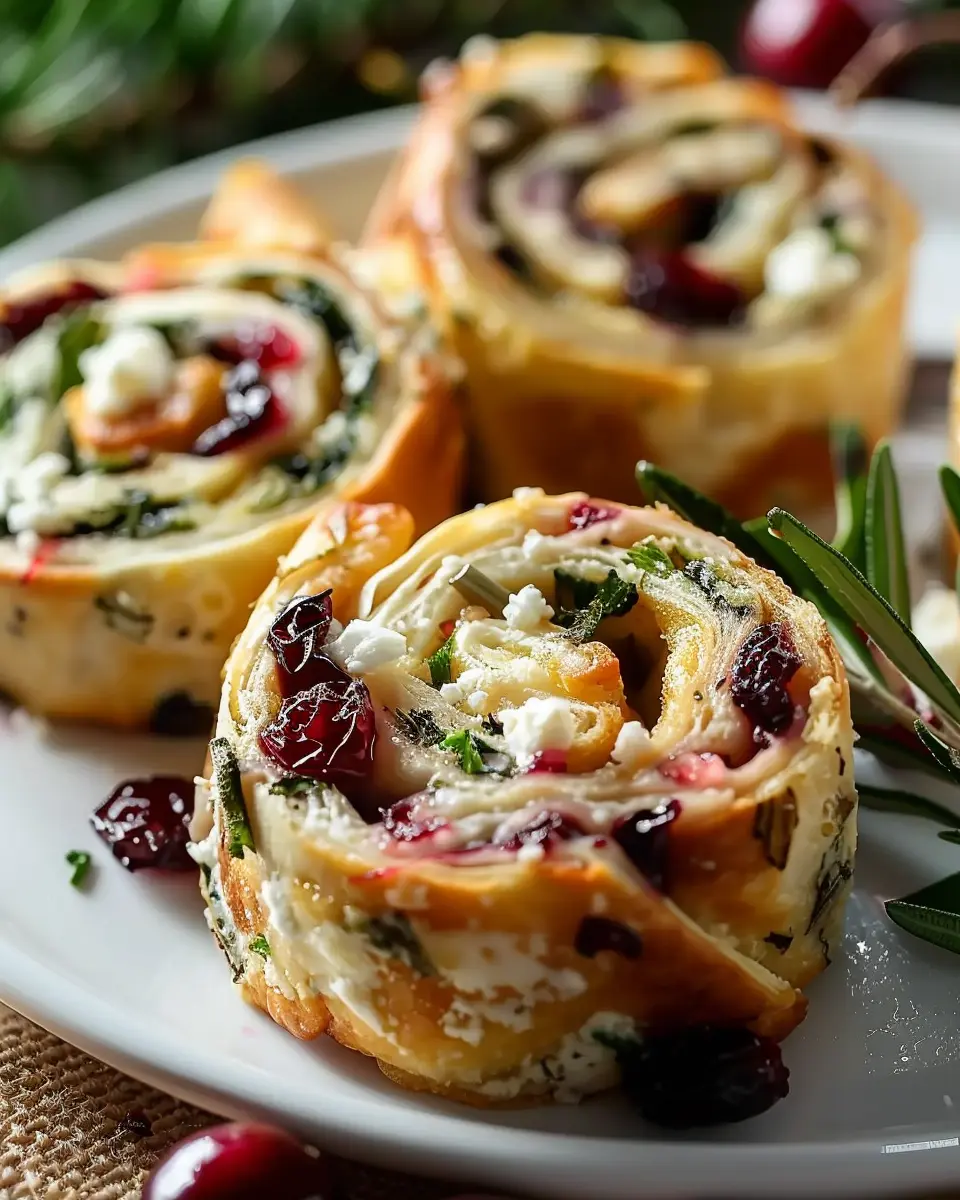 Easy Christmas Cranberry Feta Pinwheels: A Simple Festive Delight