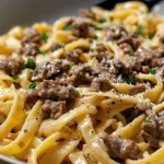 One-Pot Creamy Beef and Garlic Butter Pasta