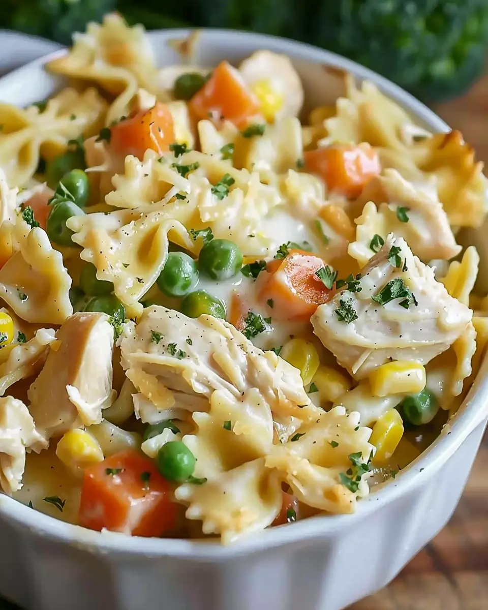Chicken Pot Pie Pasta Recipe: Easy Comfort Food with Turkey Bacon