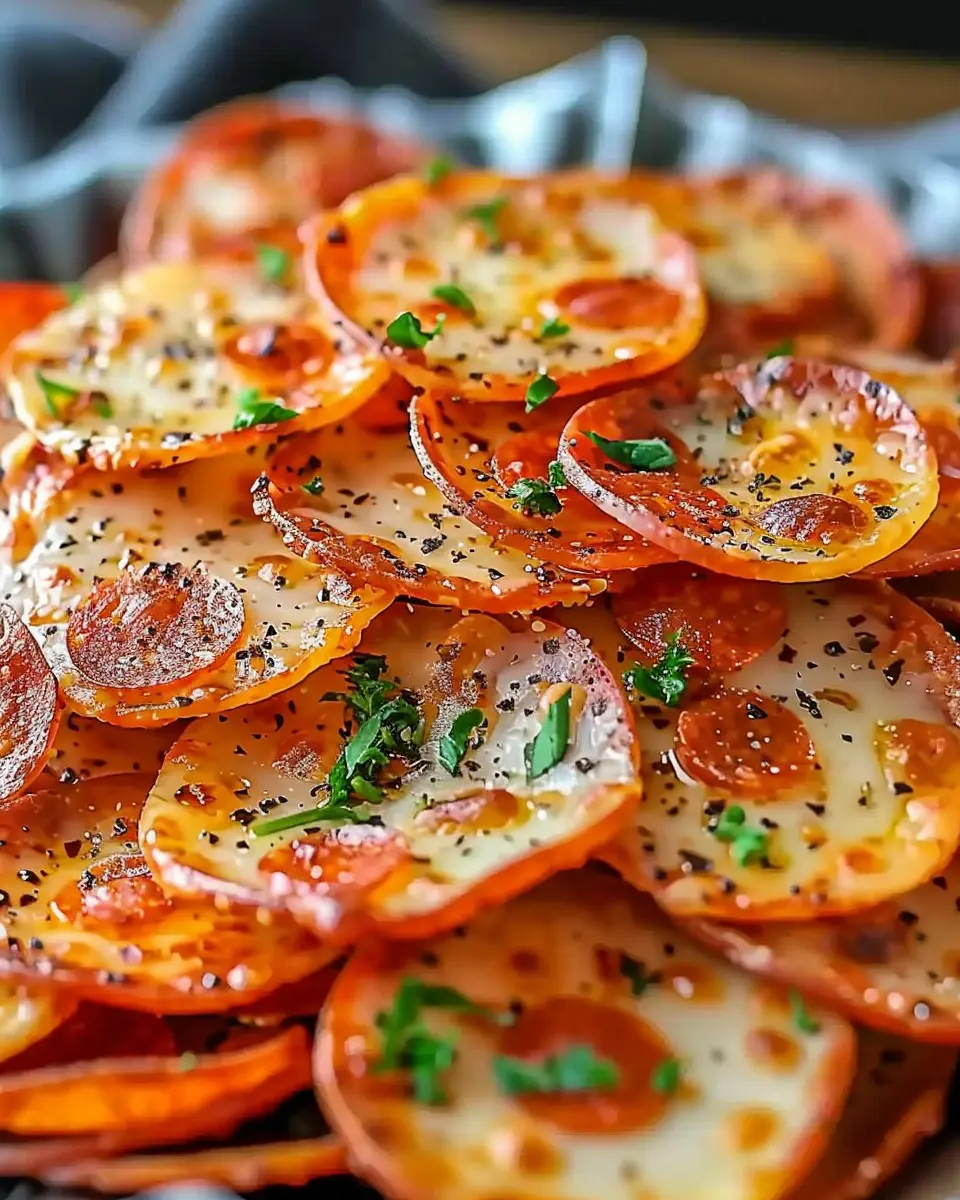 Pepperoni Cheese Crisps: Easy Low-Carb Snack with Turkey Bacon