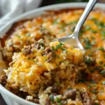 Cheesy Ground Beef and Rice Casserole