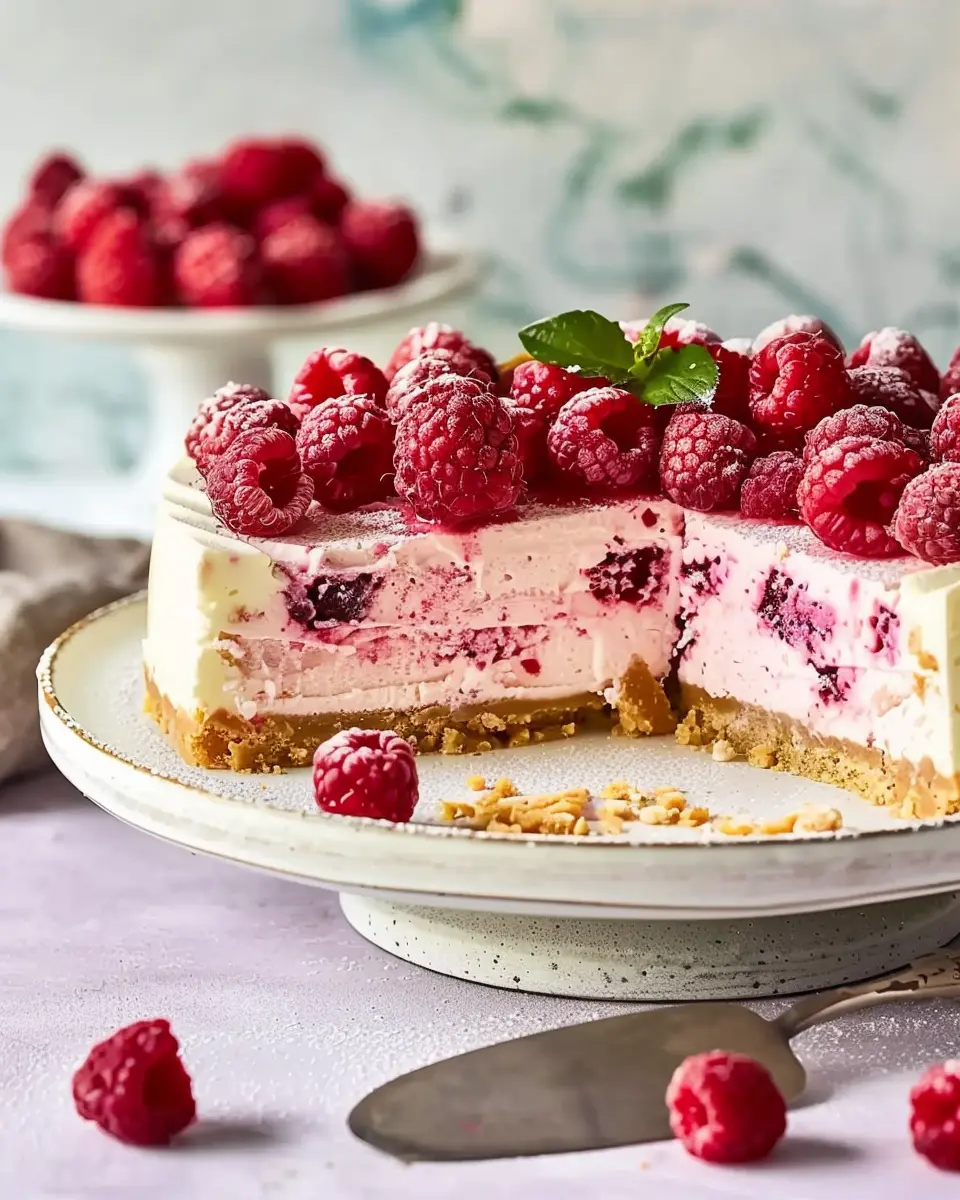 No-bake raspberry cheesecake
