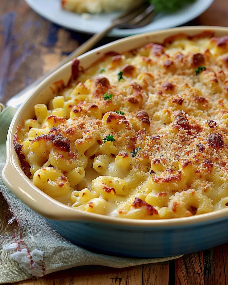Mac and Cheese Delight: Creamy Turkey Bacon & Chicken Ham Twist