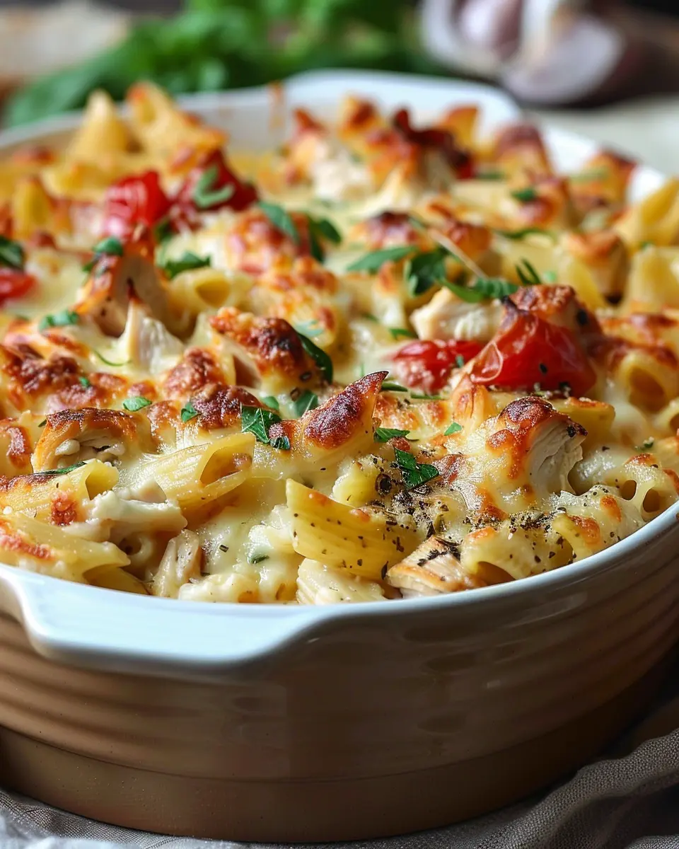 Crazy Good Chicken Pasta Casserole Recipe with Turkey Bacon Twist