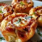 Mini Deep Dish Crescent Roll Pizzas