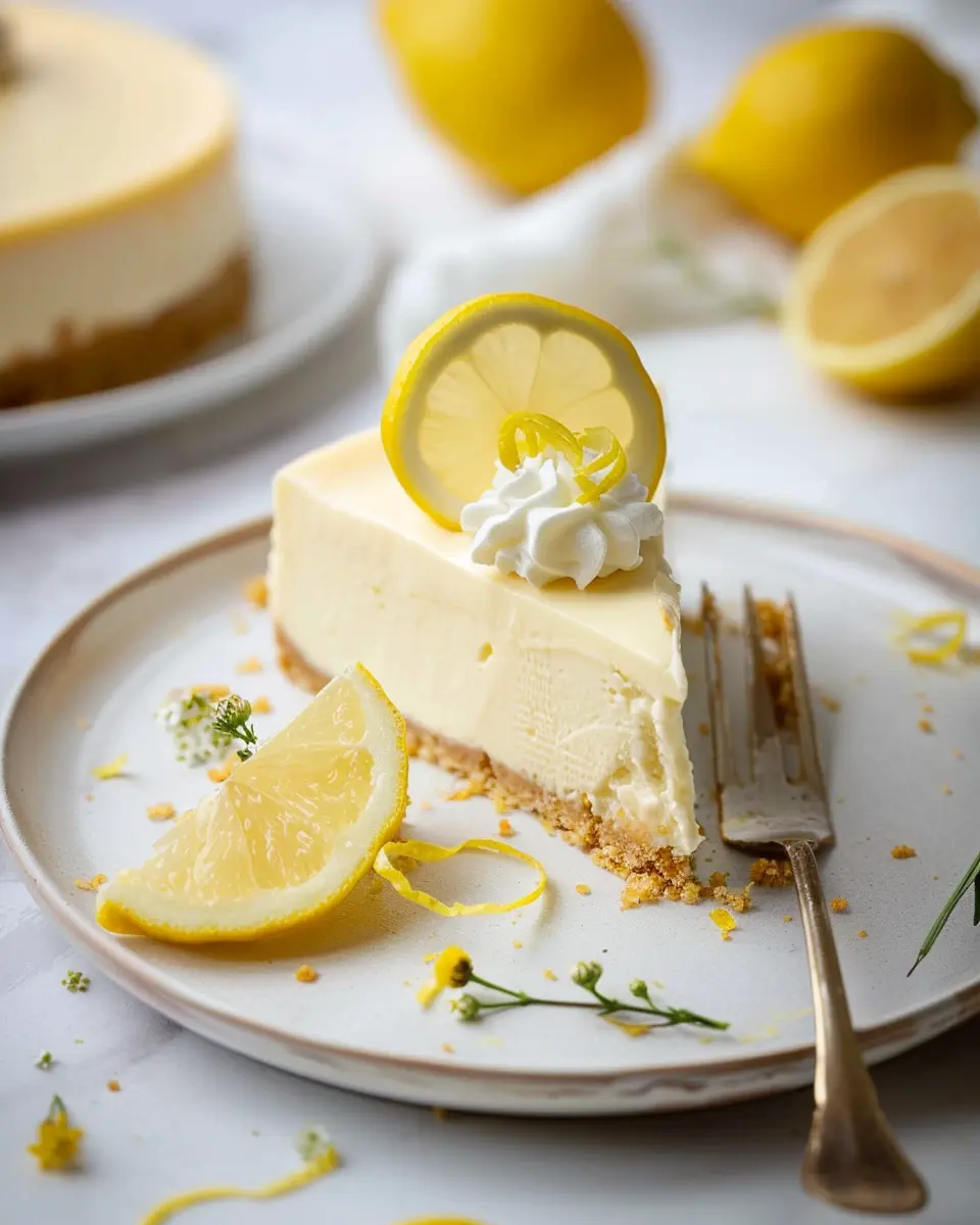 Easy No Bake Lemon Cheesecake