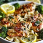Cowboy Butter Lemon Bowtie Chicken with Broccoli