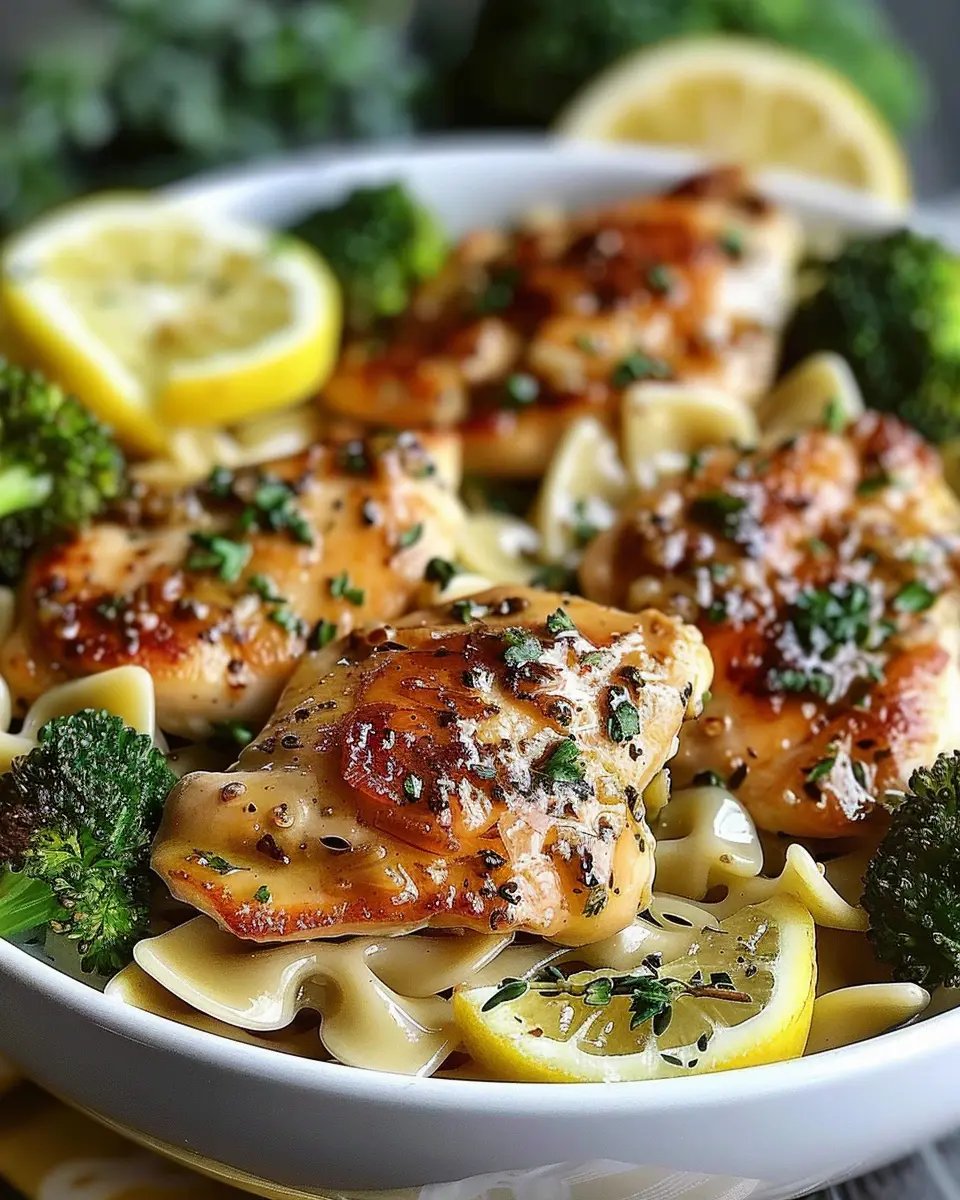 Cowboy Butter Lemon Bowtie Chicken: Easy Recipe with Broccoli