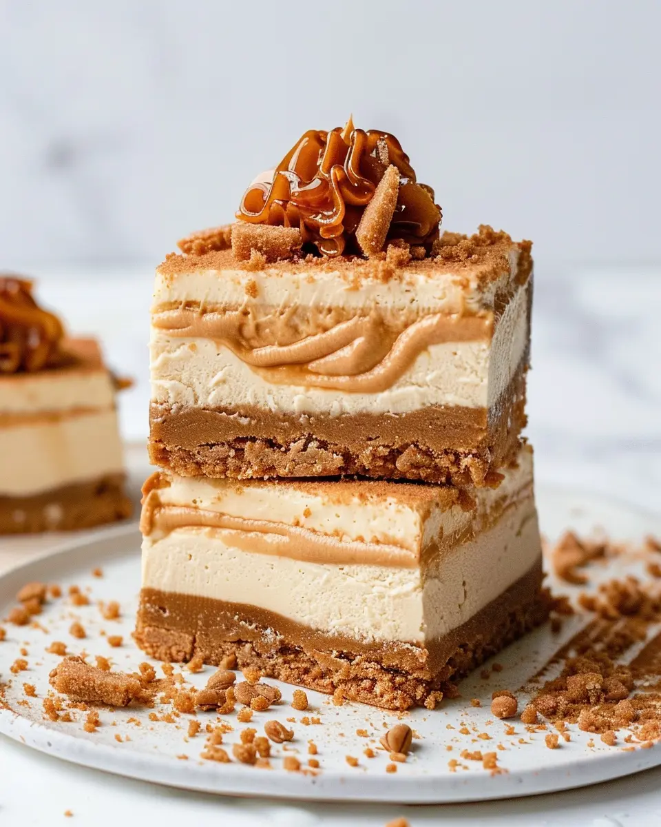No Bake Biscoff Cheesecake Bars