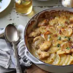 Chicken, leek and cider gratin