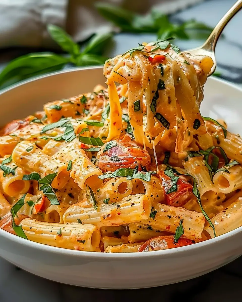 Creamy Tomato Garlic Pasta with Turkey Bacon: Indulge at Home