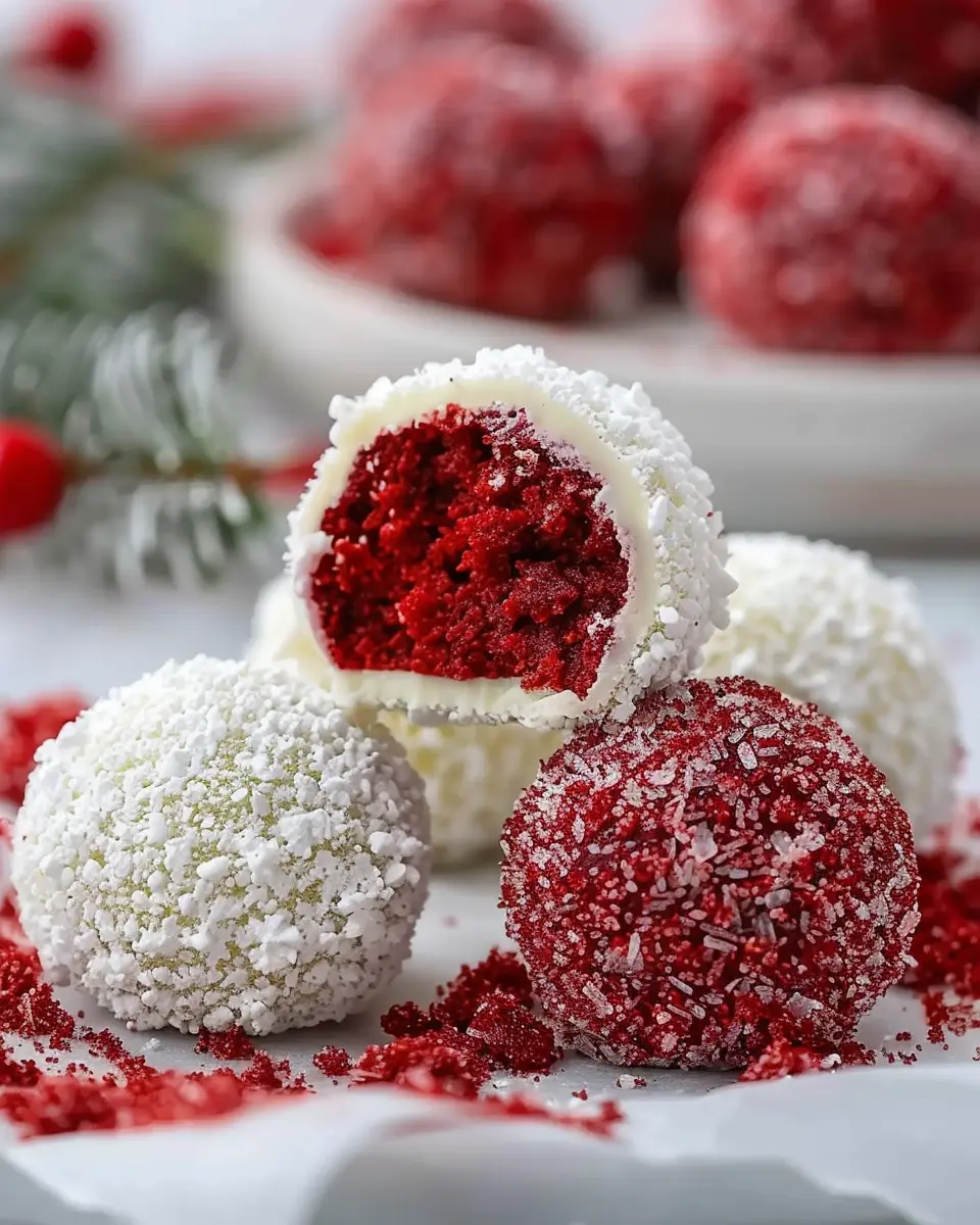 Christmas Red Velvet Snowballs